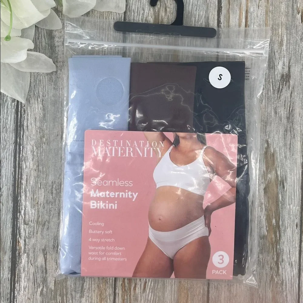 Women’s Destination Maternity Foldover Bikini Panty 3-Pack Size S